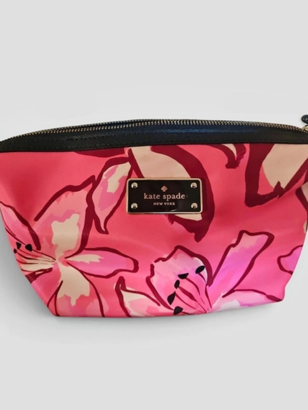 Kate Spade Carter Nylon Cosmetic Pouch Pink & Black